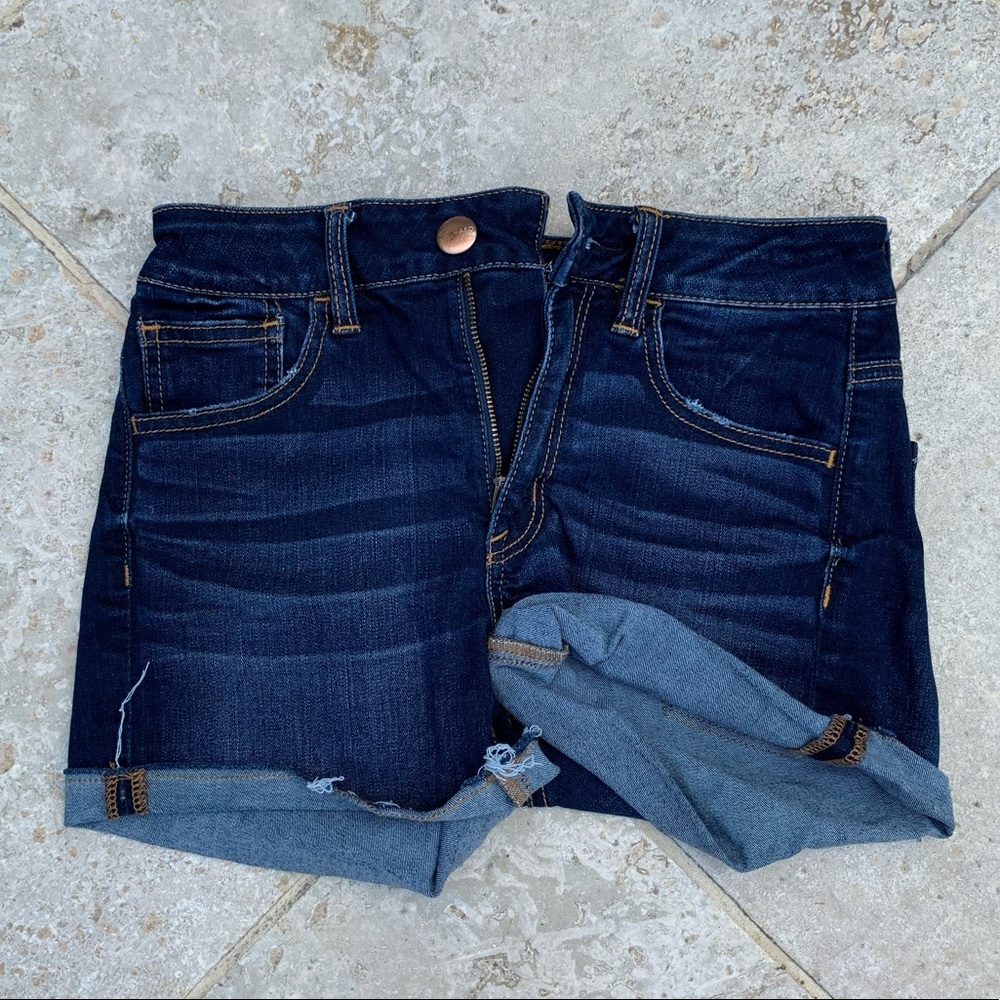 American Eagle Outfitters Dark Blue Denim Jean Shorts